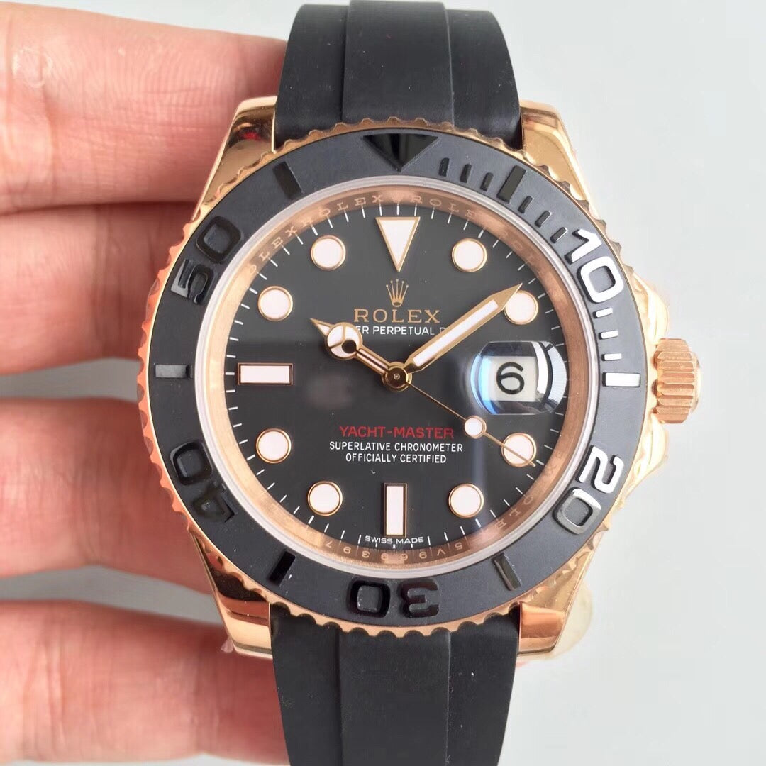 Rolex Yacht-Master 42mm Rose Gold Oysterflex Bracelet 116655