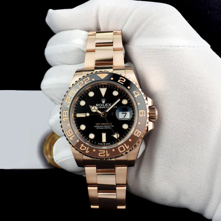 Rolex GMT-Master II Black Brown Root Beer Rose Gold 126715