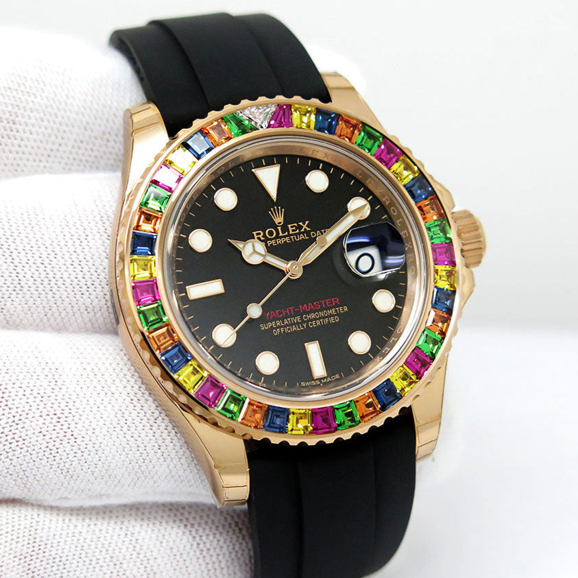 Rolex Yacht-Master Rainbow Gem Stone Haribo Everose Gold 116655