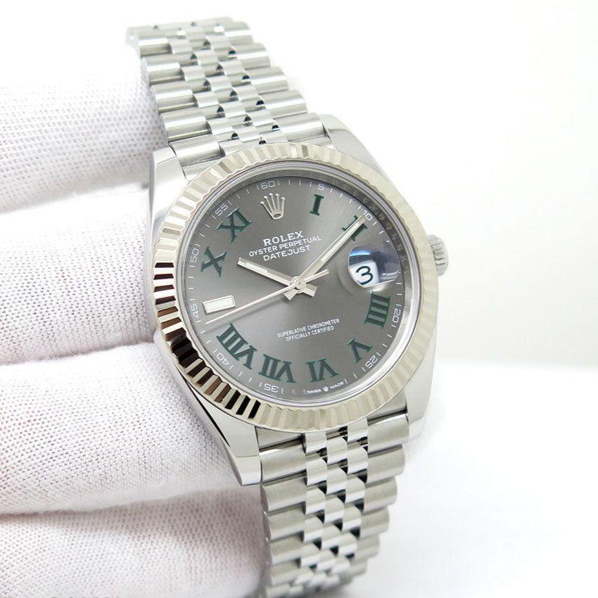 Rolex Datejust II Steel Jubilee Slate Roman Wimbledon 41 mm 126334