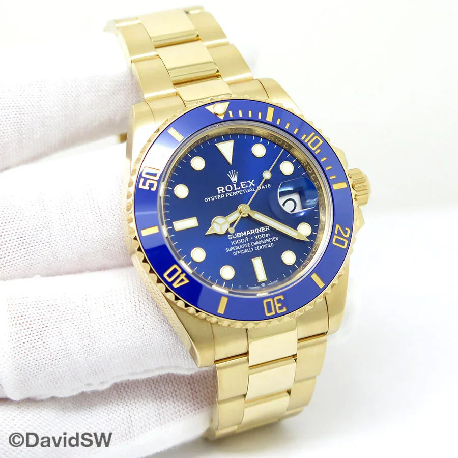 Rolex Submariner Gold Blue Dial Bezel 126618
