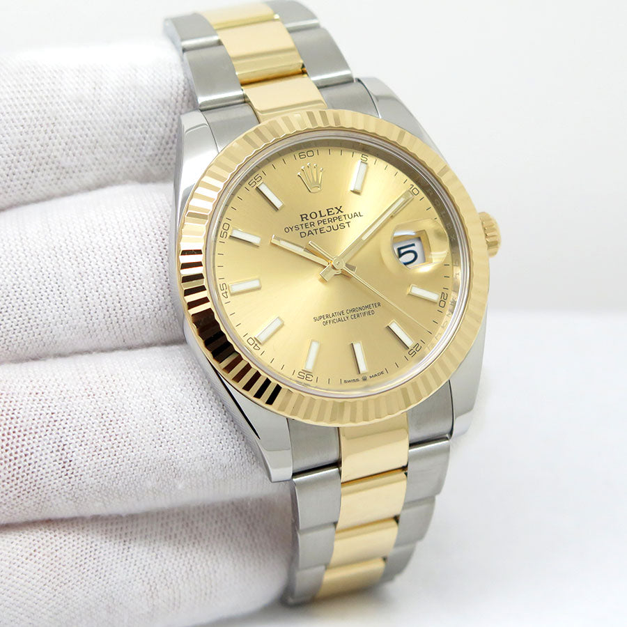 Rolex Datejust 41mm Steel Gold Champagne Dial Oyster 126333