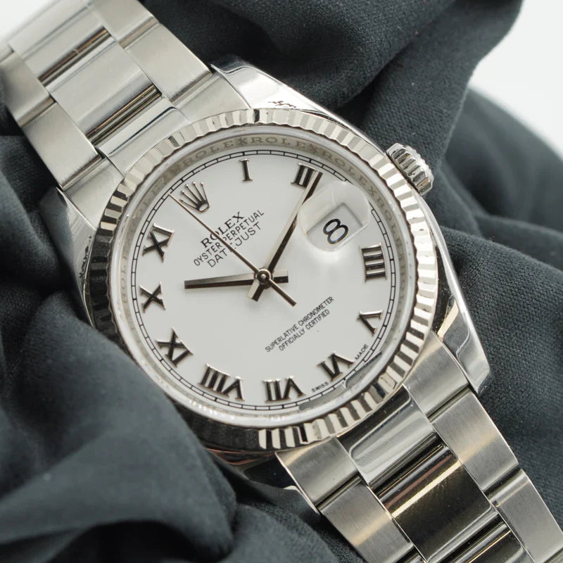 Rolex Datejust 41mm Steel White Roman Dial 126334