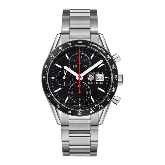 Tag Heuer Carrera Calibre 16 Chronograph Steel Black Dial 41mm CV201AK.BA0727
