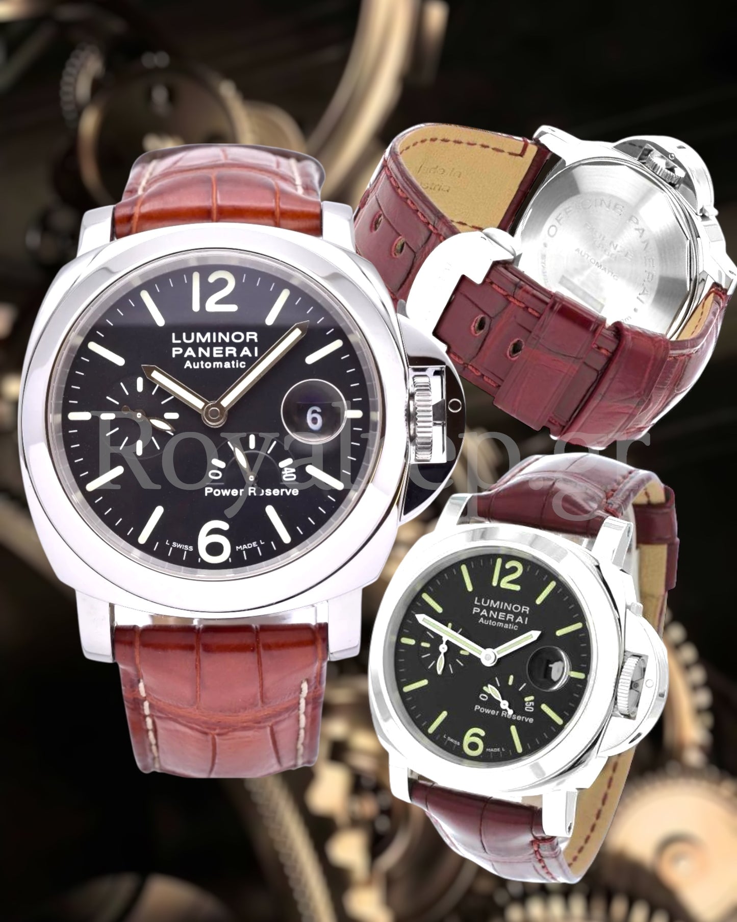 Panerai Luminor Power Reserve Burgundy leather Strap 44mm PAM00090