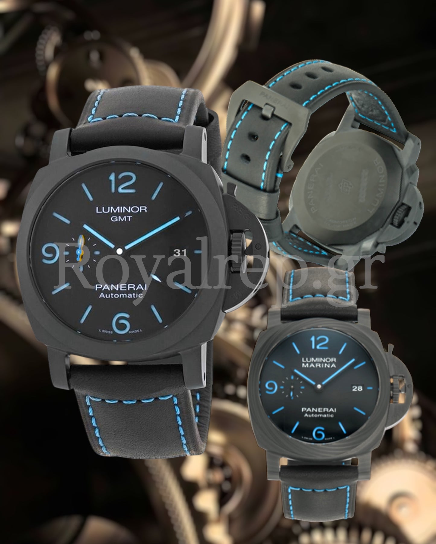 Panerai Lumimor Marina Carbotech Leather Strap 44mm PAM01661