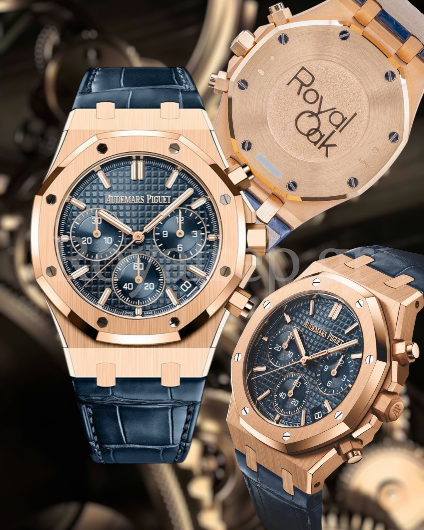 Audemars Piguet Royal Oak Chronograph Rose Gold Blue Dial Leather 41mm 26331OR.OO.D315CR.01