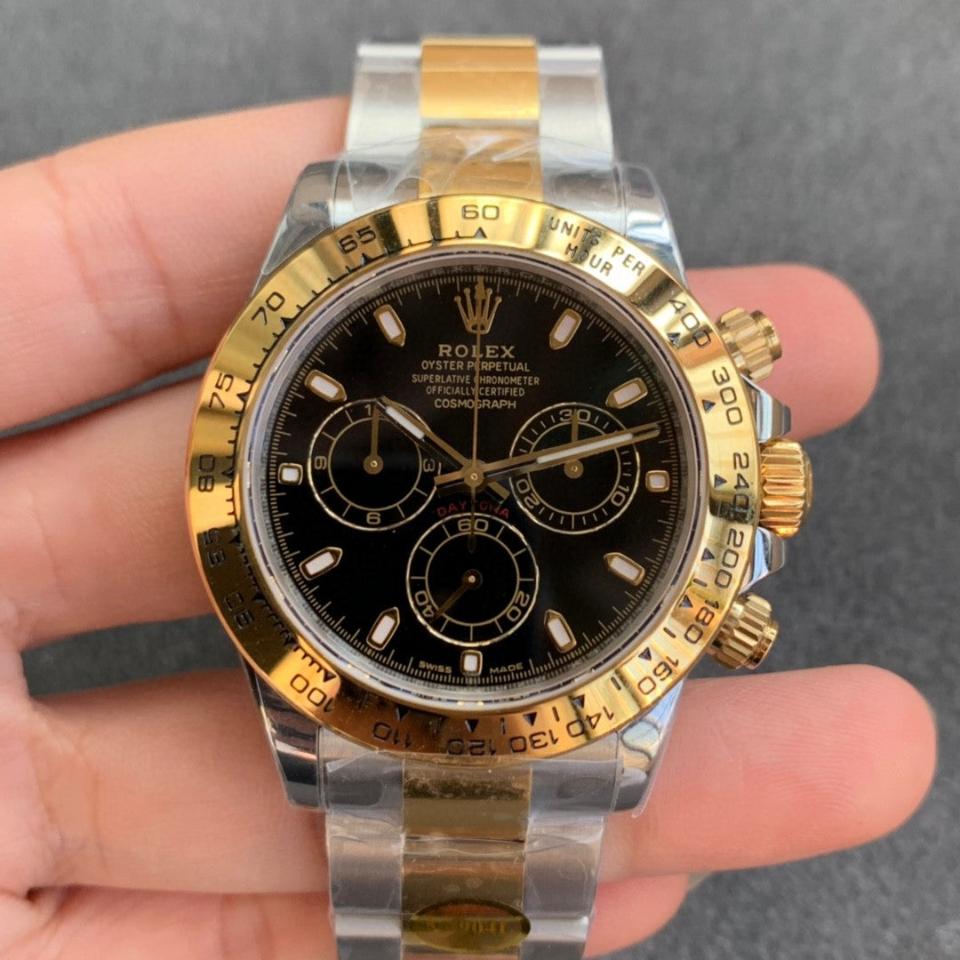 Rolex Daytona Steel Gold Black Dial 116523