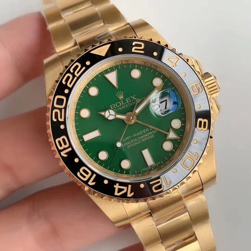 Rolex GMT-Master II Gold Green Dial 116718
