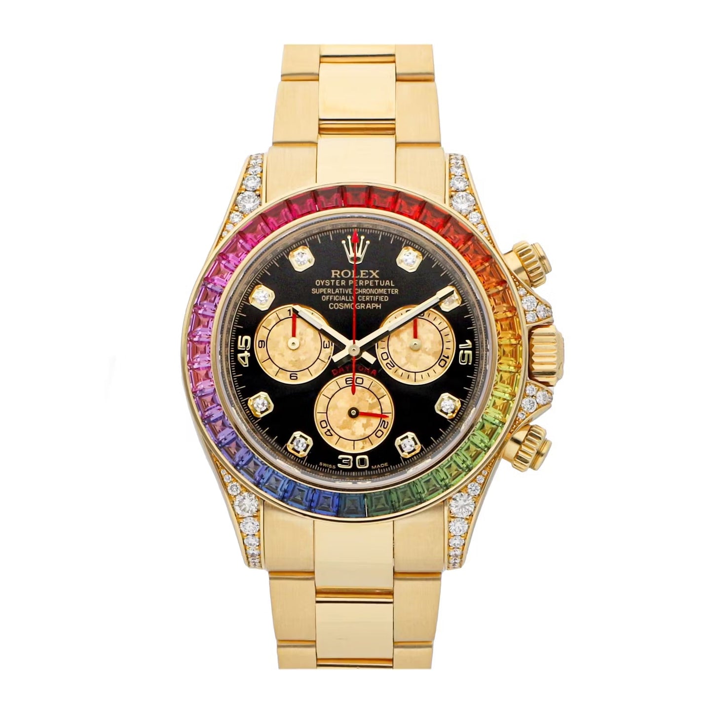Rolex Daytona Cosmograph Gold Black Dial Rainbow 116598RBOW