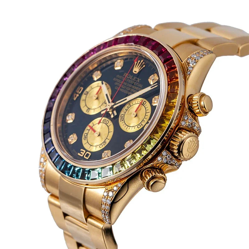Rolex Daytona Cosmograph Gold Black Dial Rainbow 116598RBOW