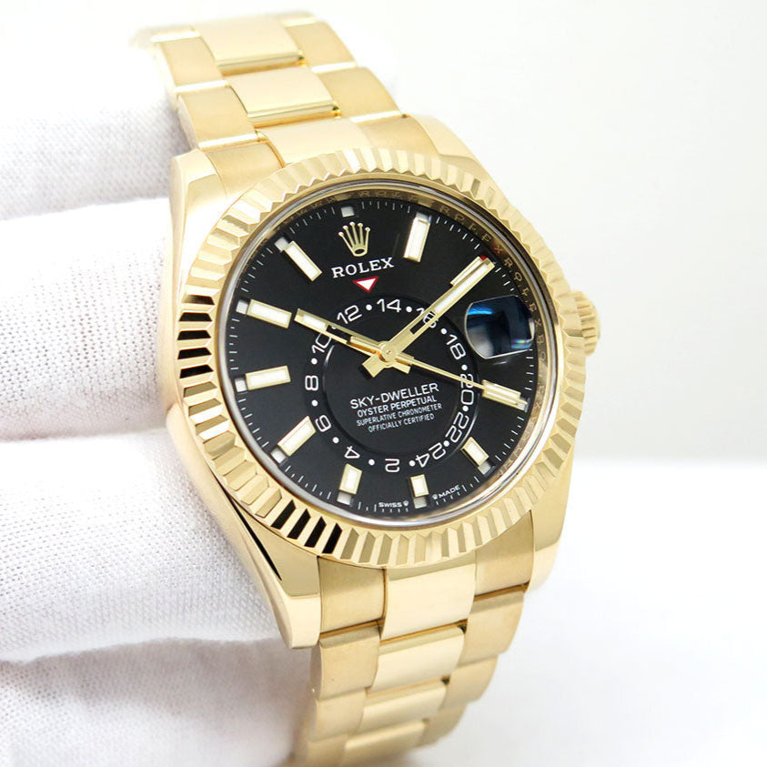 Rolex Sky Dweller Gold Black Dial 326938