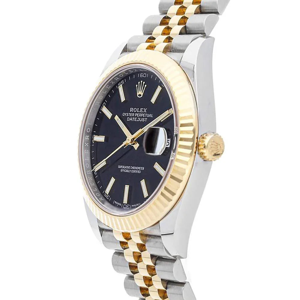 Rolex Datejust II Two Tone Black Stick Dial Jubilee 41mm