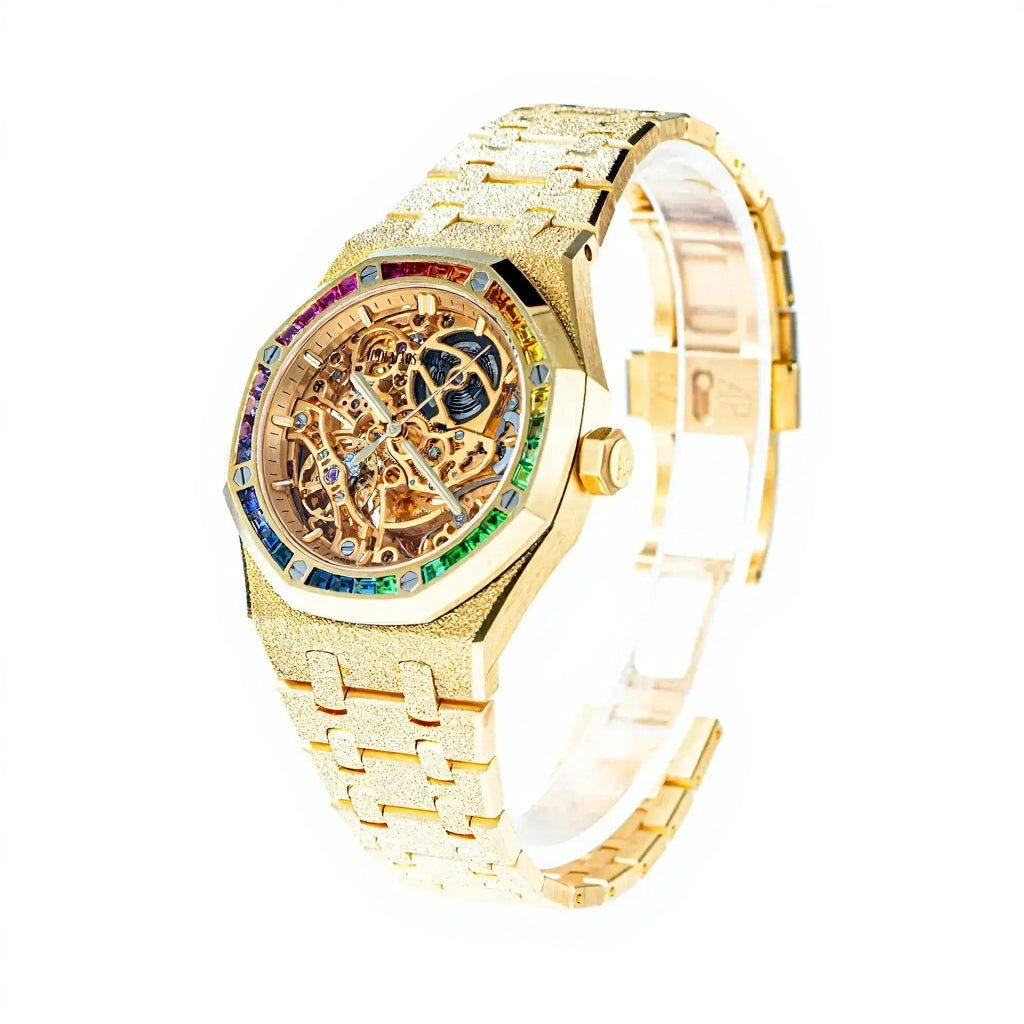 Audemars Piguet Royal Oak Double Balance Wheel Openworked Frosted Gold 41mm 15468OR