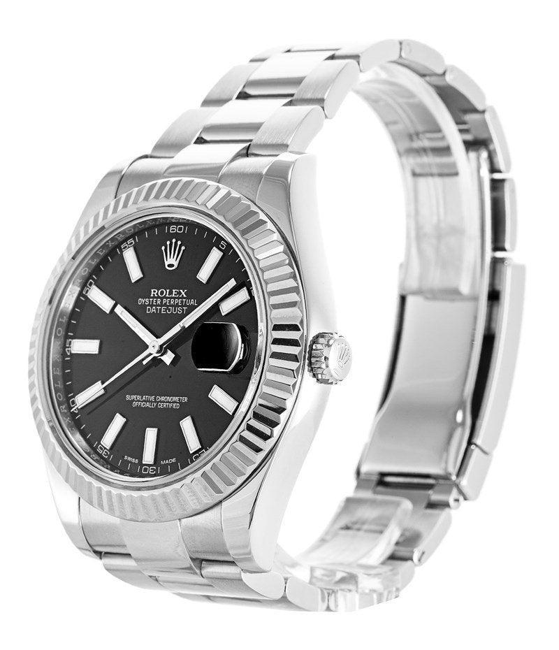 Rolex Datejust II Fluted Bezel Black Dial 41mm