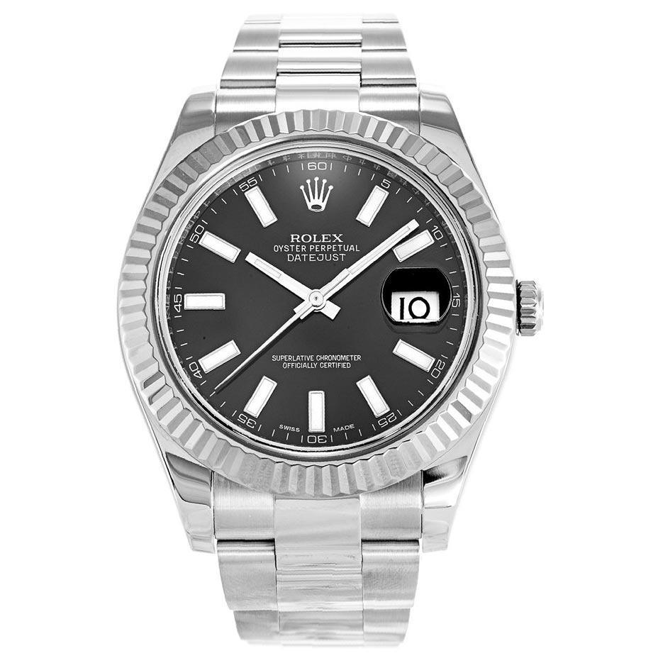 Rolex Datejust II Fluted Bezel Black Dial 41mm