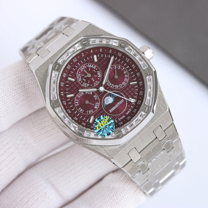 Audemars Piguet Royal Oak Perpetual Calendar Special Purple Dial Crystal Bezel 41mm 26598BC