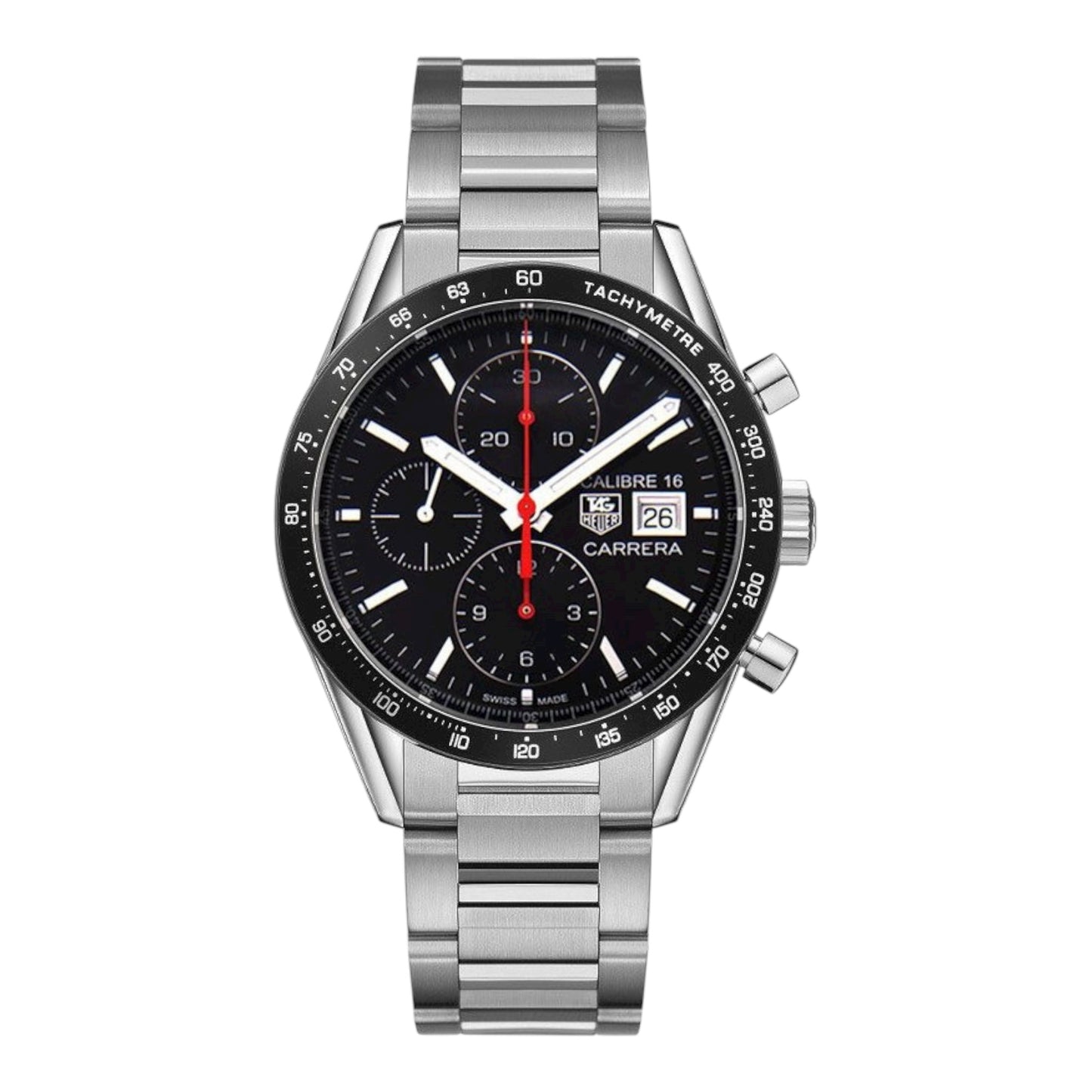 Tag Heuer Carrera Calibre 16 Chronograph Steel Black Dial 41mm CV201AK.BA0727