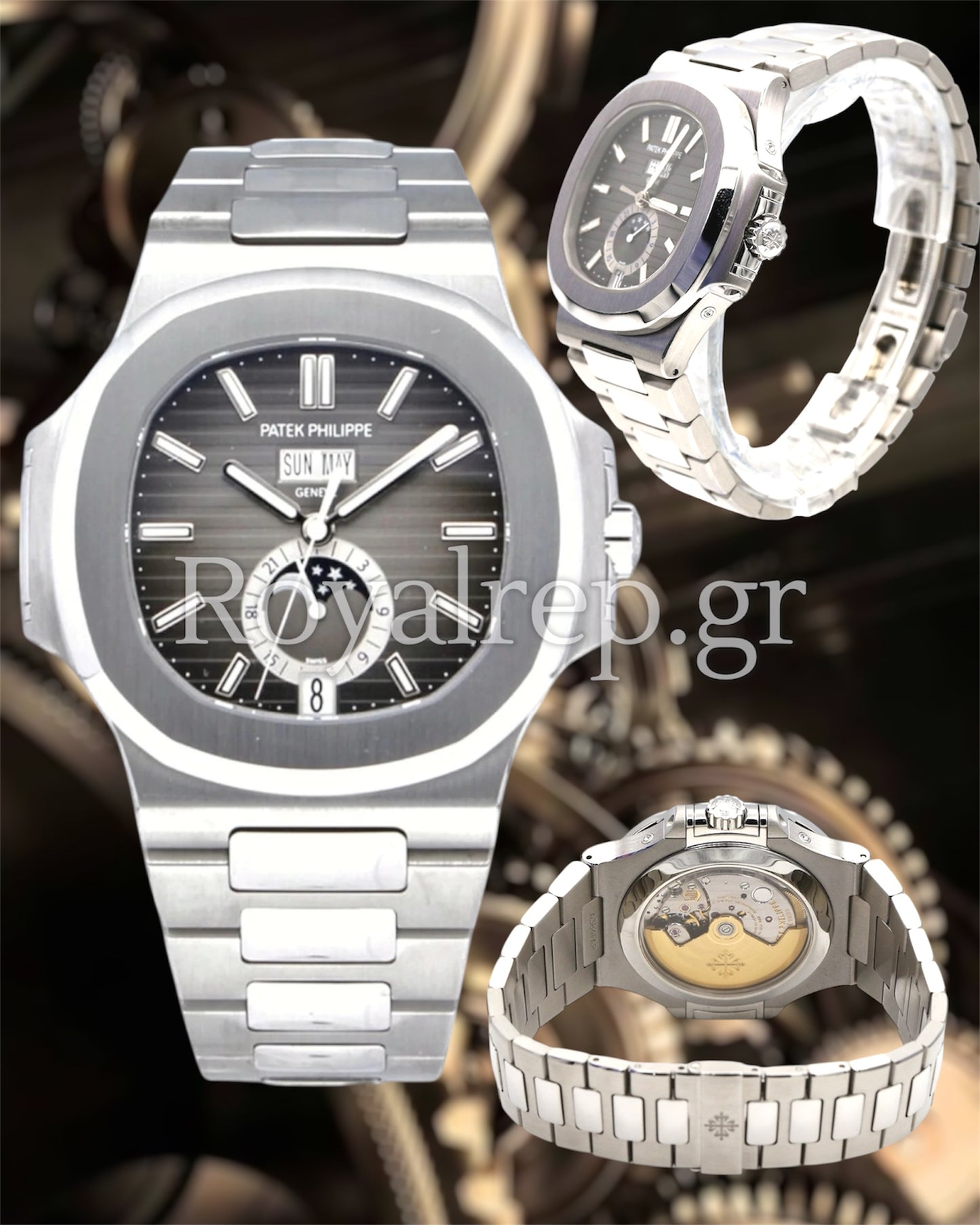 Patek Philippe Nautilus Annual Calendar Moon Phases Steel Dark Grey Dial 40.5mm 5726/1A-014