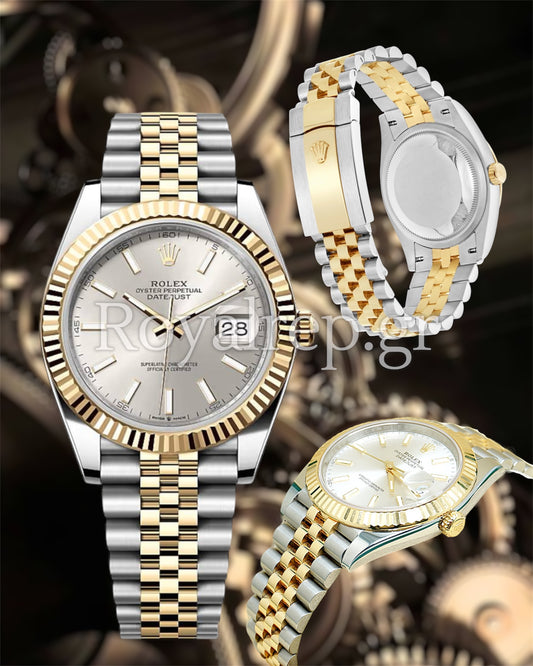 Rolex Datejust 41mm Gold Silver Dial Jubilee Steel Gold 126333