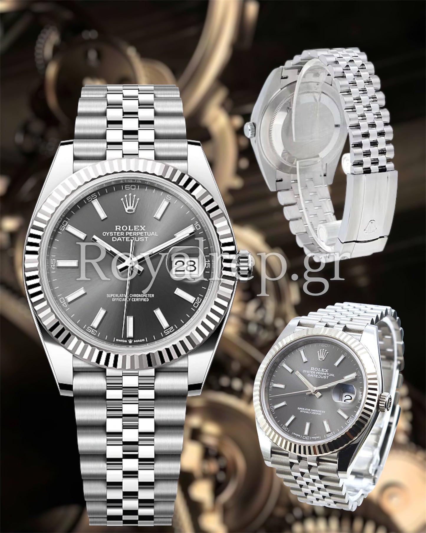 Rolex Datejust 41mm Steel Slate Stick Dial Jubilee 126334