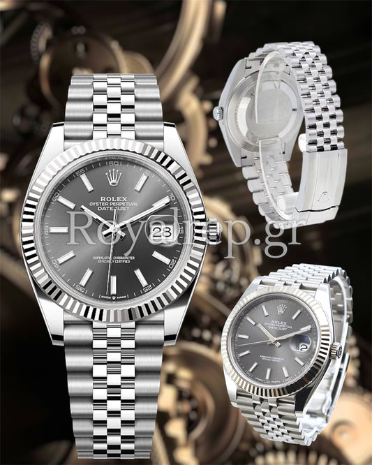 Rolex Datejust 41mm Steel Slate Stick Dial Jubilee 126334