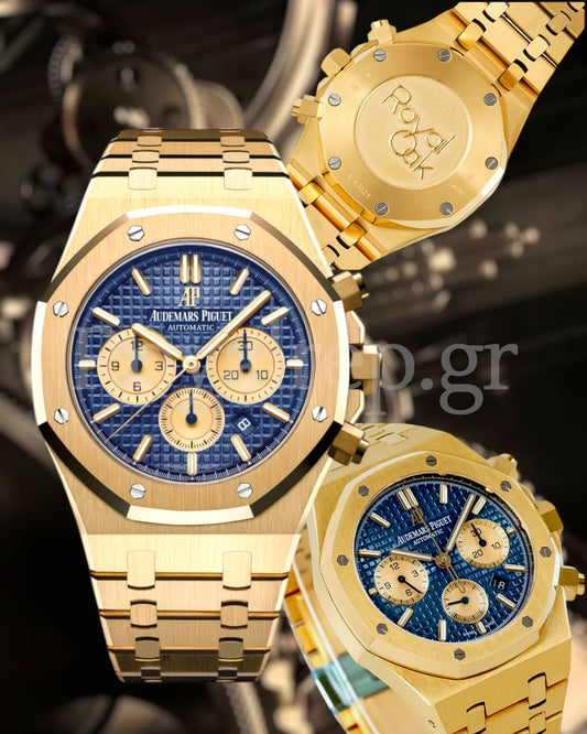 Audemars Piguet Royal Oak Chronograph Yellow Gold Blue Dial 41mm 26331BA