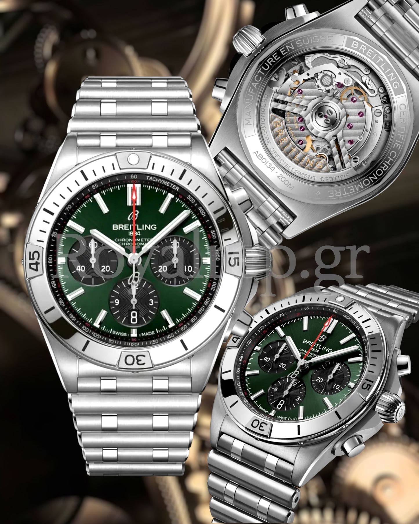 Breitling Chronomat B01 Chronograph Green Dial 42mm AB0134101L2A1