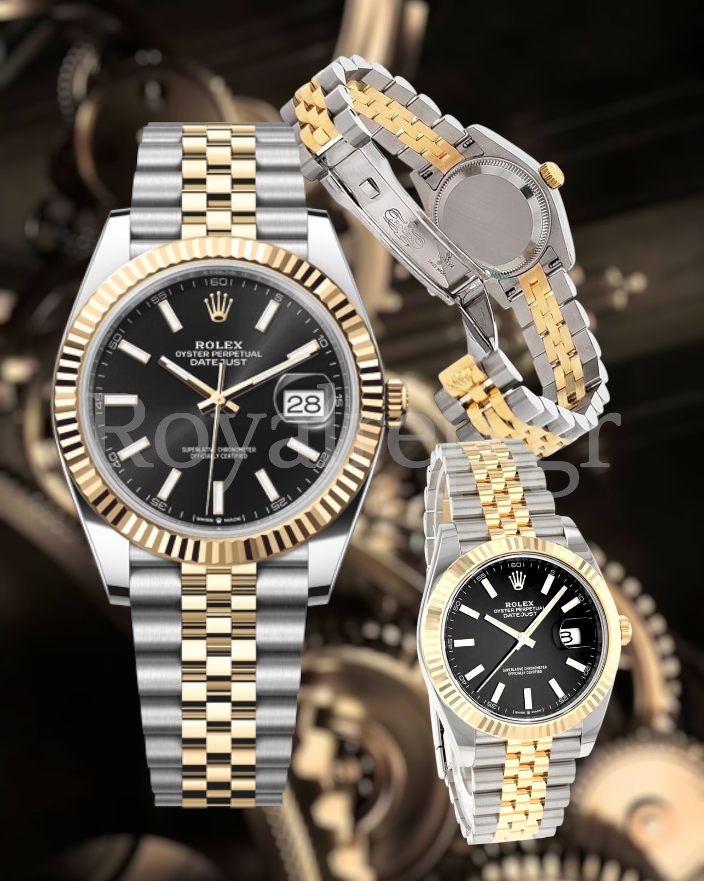 Rolex Datejust II Two Tone Black Stick Dial Jubilee 41mm