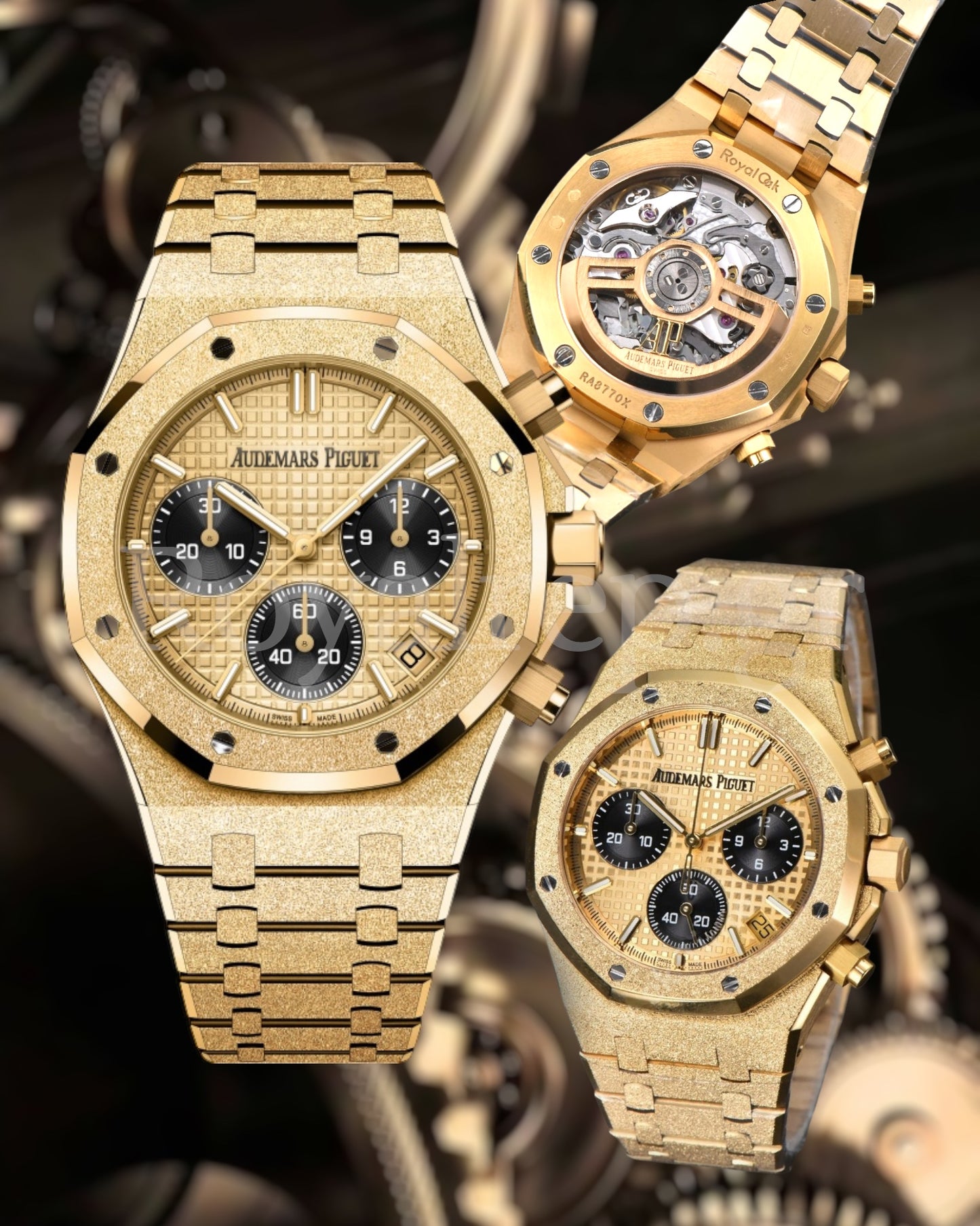 Audemars Piguet Royal Oak Selfwinding Chronograph Frosted Yellow Gold 41mm 26240BA