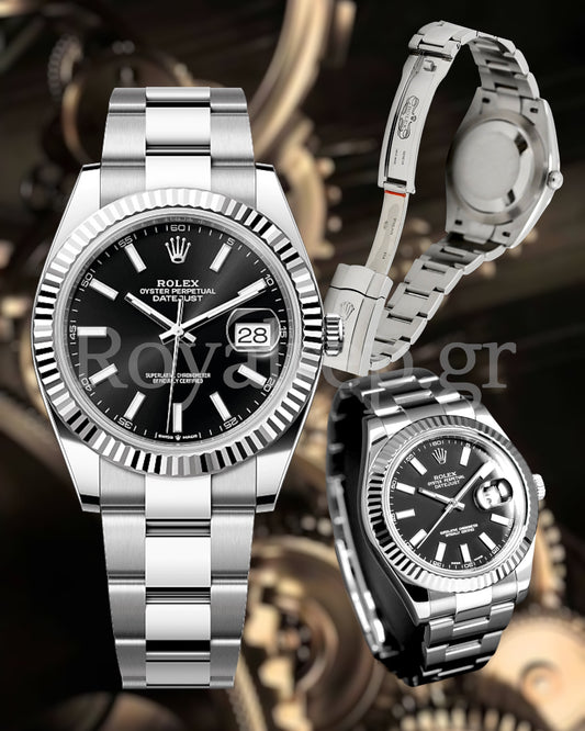 Rolex Datejust II Fluted Bezel Black Dial 41mm