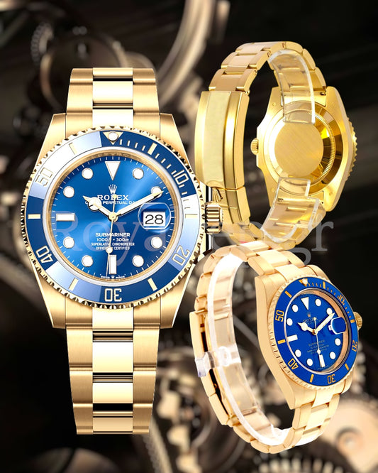 Rolex Submariner Gold Blue Dial Bezel 126618