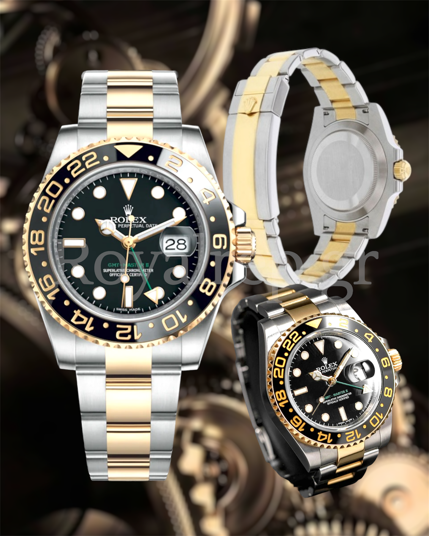 Rolex GMT-Master II Steel Yellow Gold Black Dial 116713