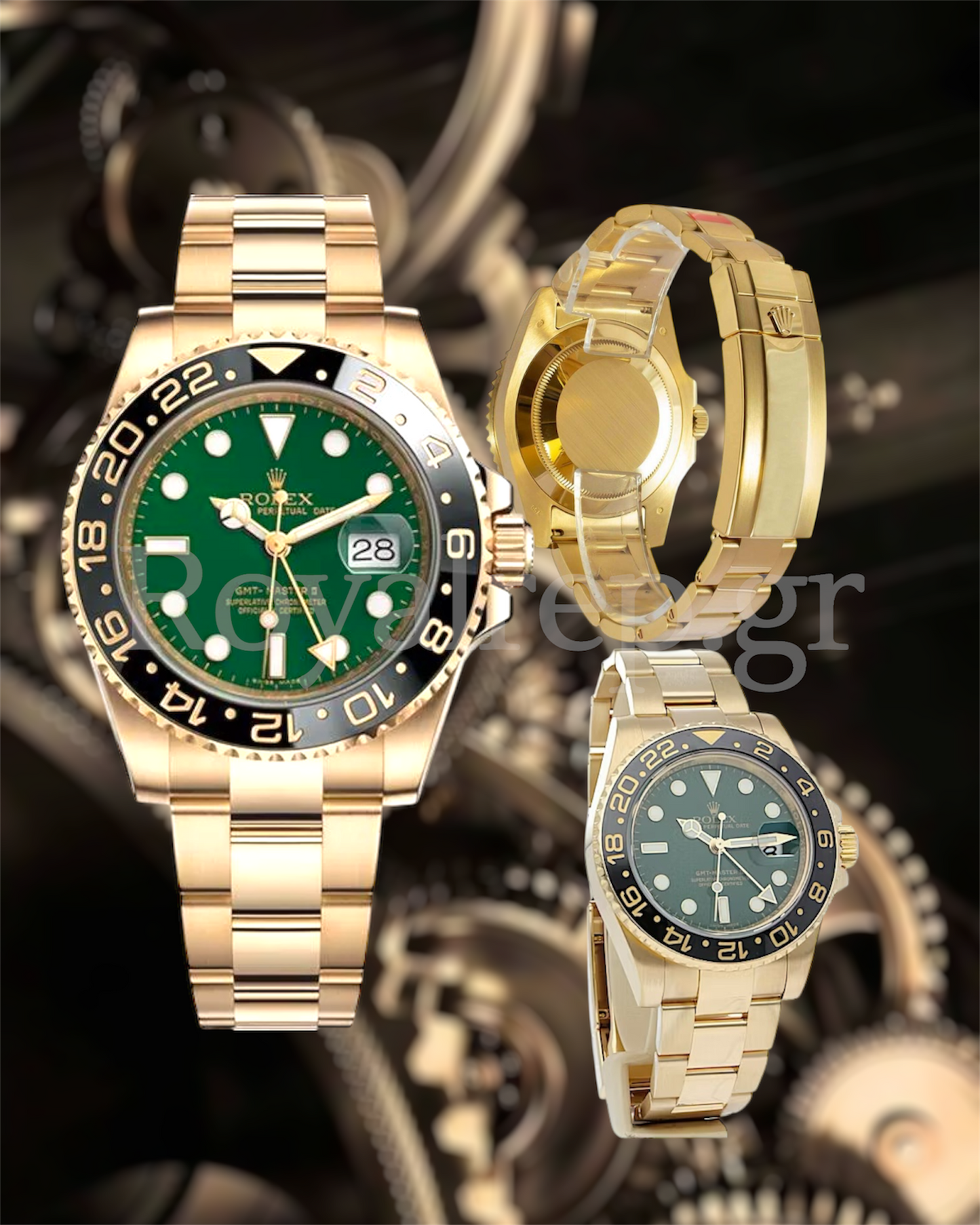 Rolex GMT-Master II Gold Green Dial 116718