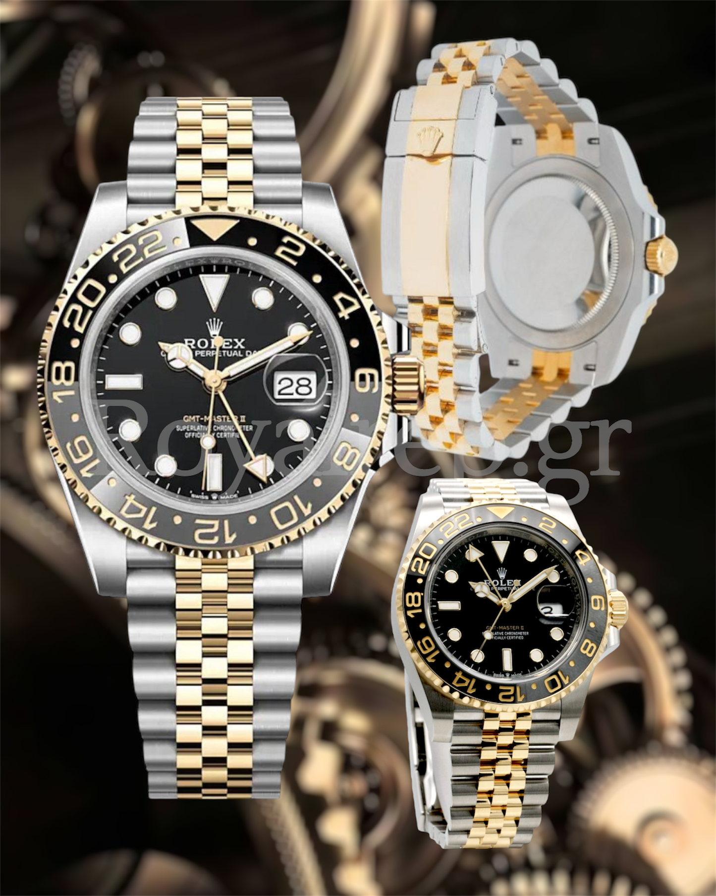 Rolex GMT-Master II Yellow Gold Jubilee Steel Grey Bezel 126713