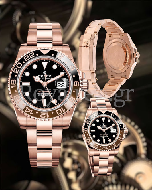 Rolex GMT-Master II Black Brown Root Beer Rose Gold 126715