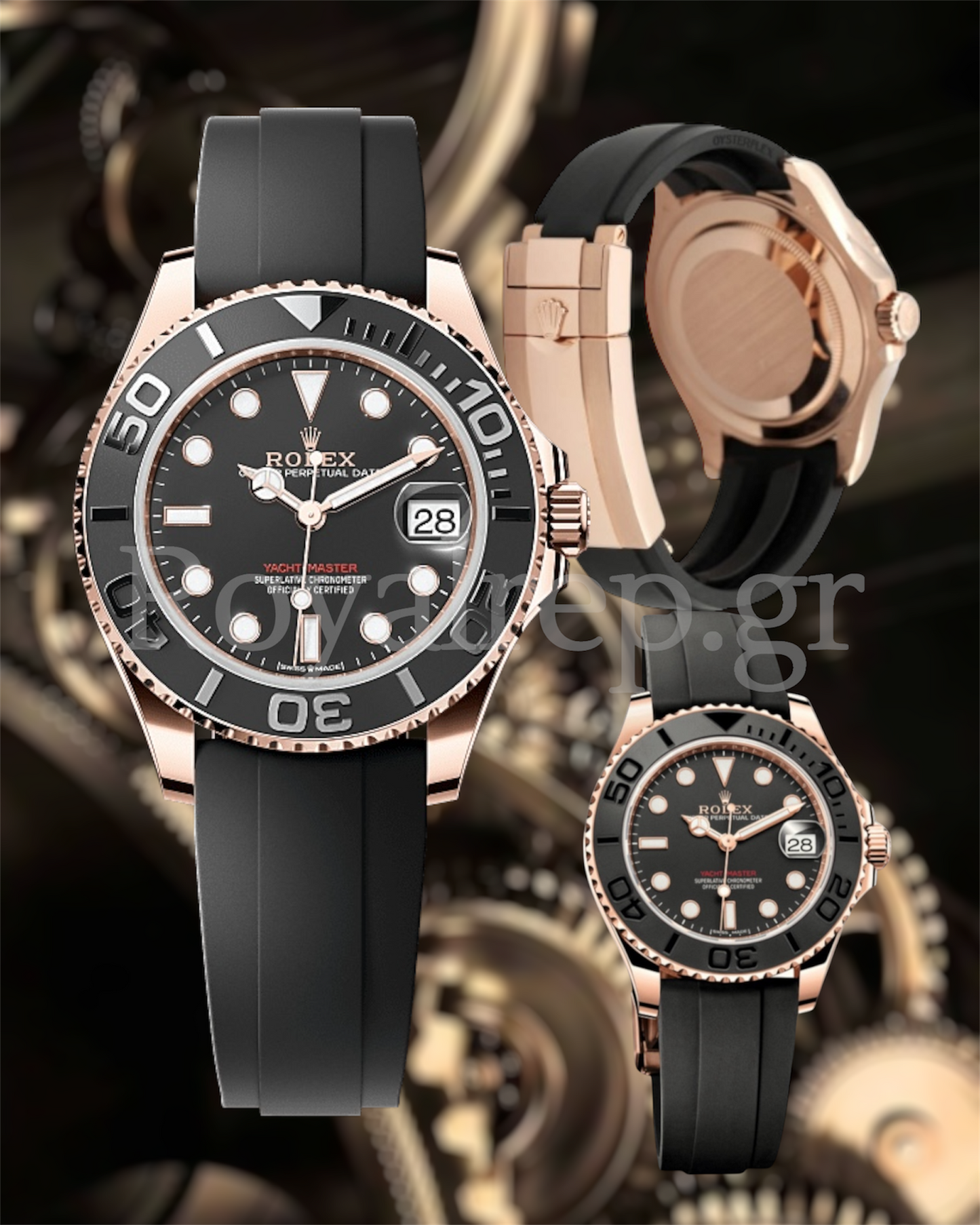 Rolex Yacht-Master 42mm Rose Gold Oysterflex Bracelet 116655
