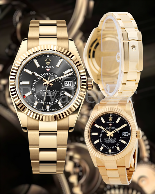 Rolex Sky Dweller Gold Black Dial 326938