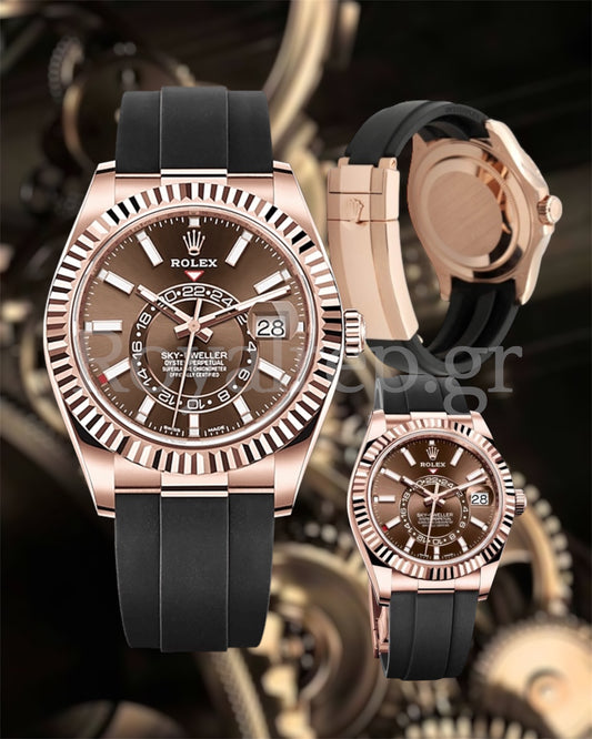 Rolex Sky Dweller Rose Gold Brown Chocolate Dial Oysterflex 336235