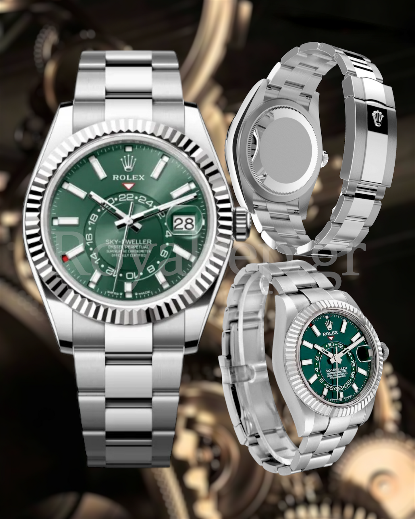 Rolex Sky Dweller 42mm Steel Green Dial 336934