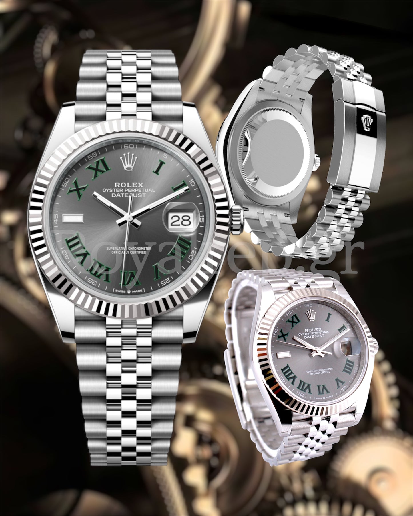 Rolex Datejust II Steel Jubilee Slate Roman Wimbledon 41 mm 126334