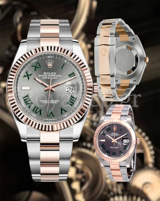 Rolex Datejust 41mm Steel Rose Gold Wimbledon Dial 126331