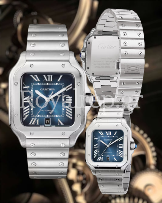 Cartier Santos De Cartier Large Steel Blue Dial 40mm WSSA0030