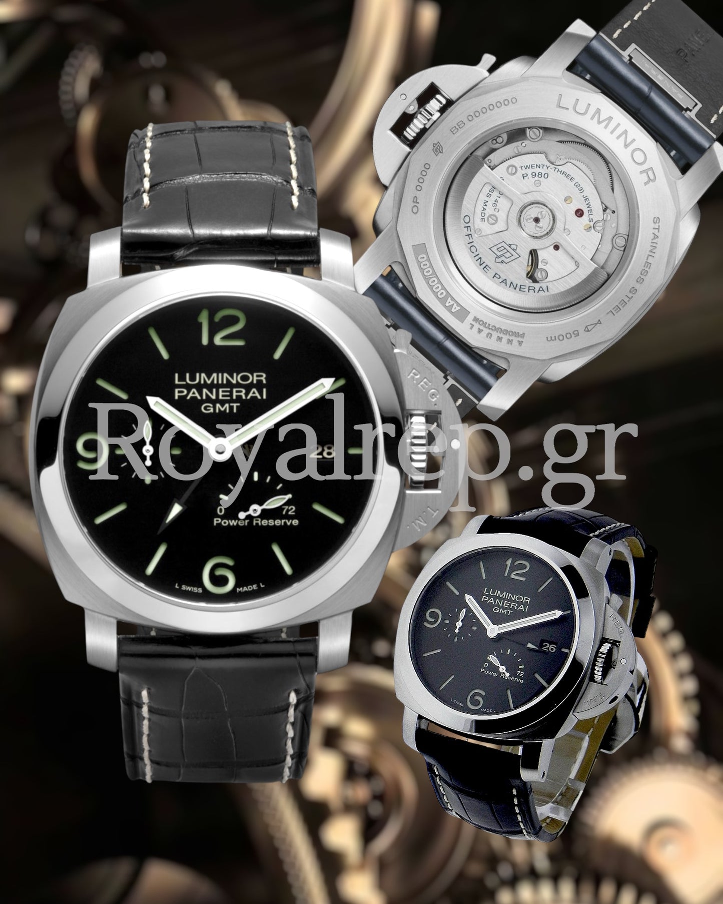 Panerai Luminor Marina 1950 3 Days GMT Automatic Black Dial 44 mm PAM00321