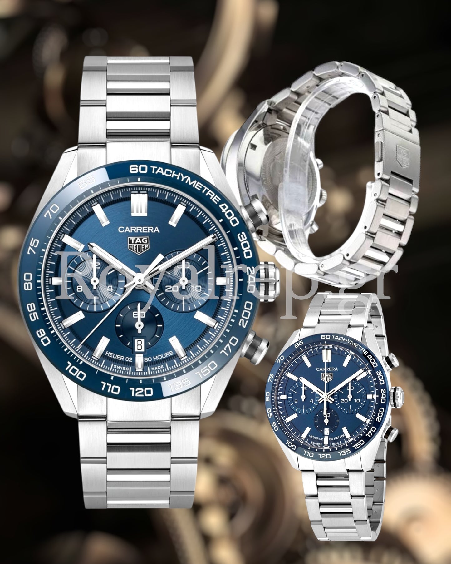 Tag Heuer Carrera Calibre 02 Chronograph Steel Blue Dial 44mm CBN2A1A.BA0643