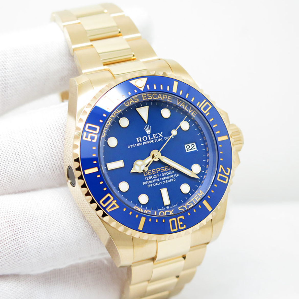 Rolex Sea-Dweller Deepsea 44mm Yellow Gold Blue Dial 136668