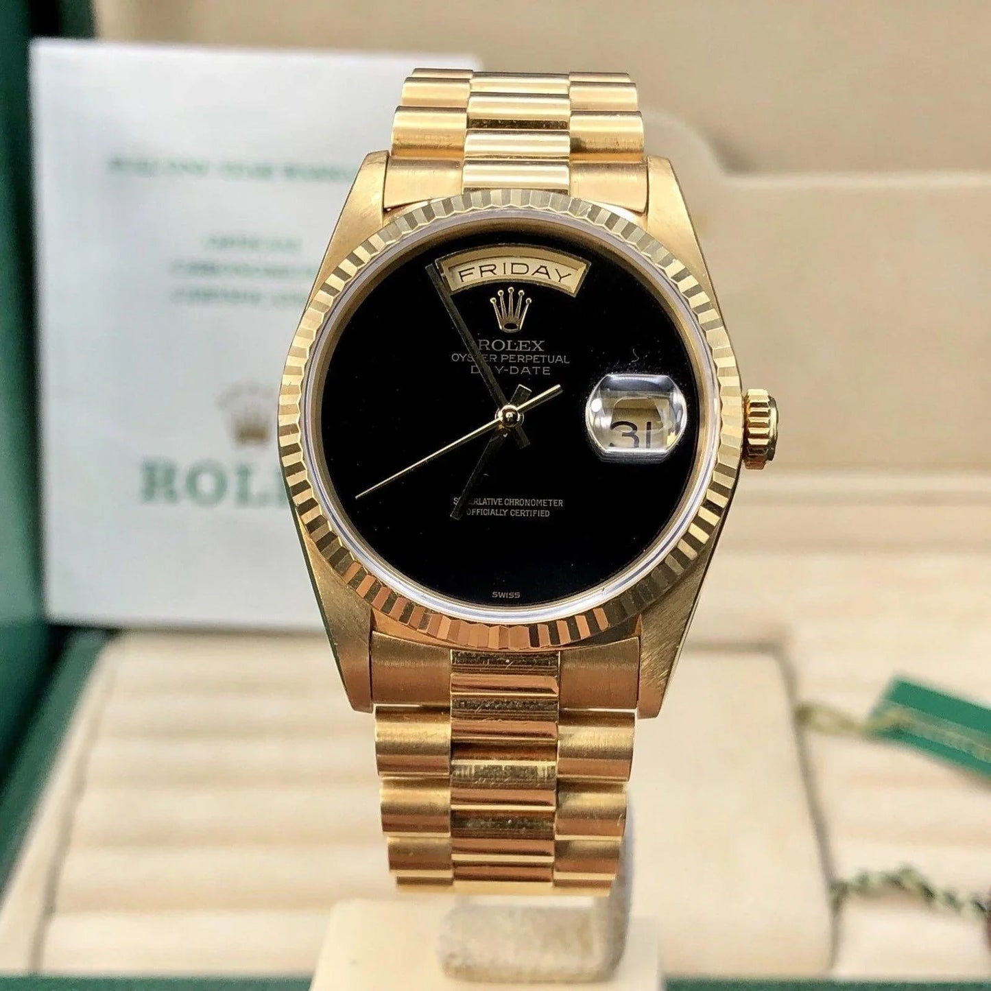 Rolex Day-Date Onyx Dial President 41mm