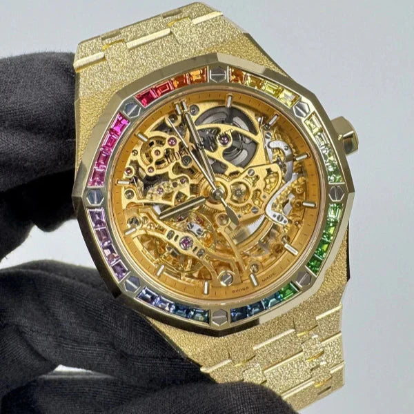 Audemars Piguet Royal Oak Double Balance Wheel Openworked Frosted Gold 41mm 15468OR