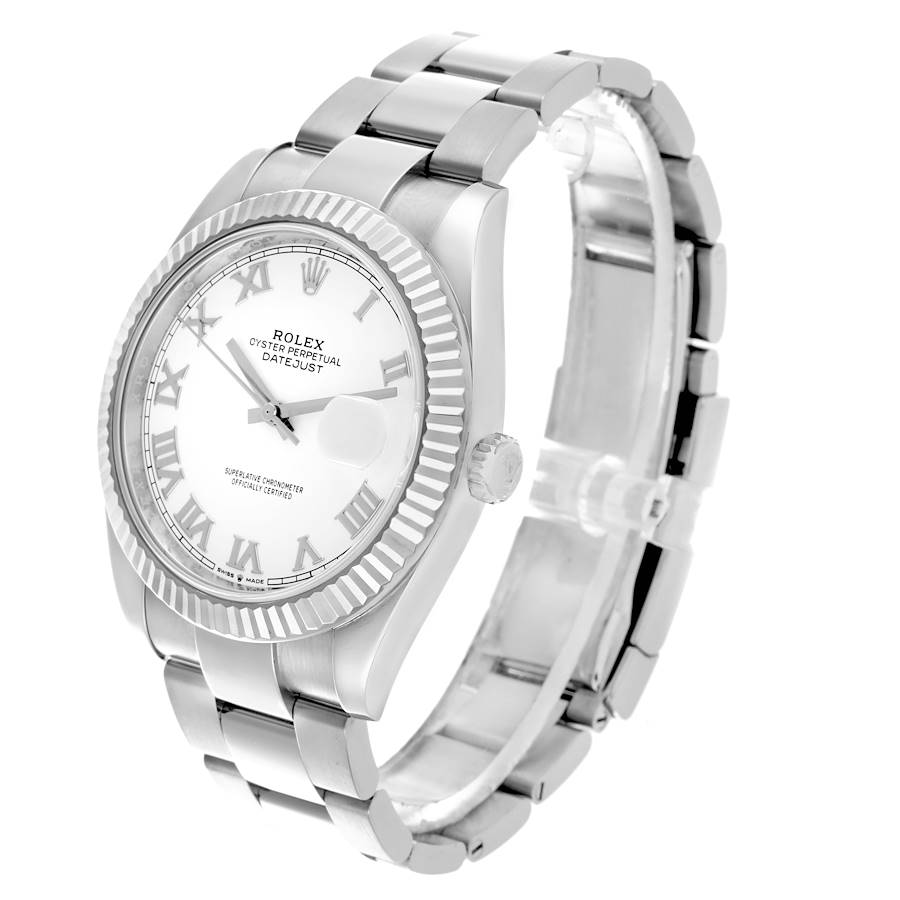Rolex Datejust 41mm Steel White Roman Dial 126334