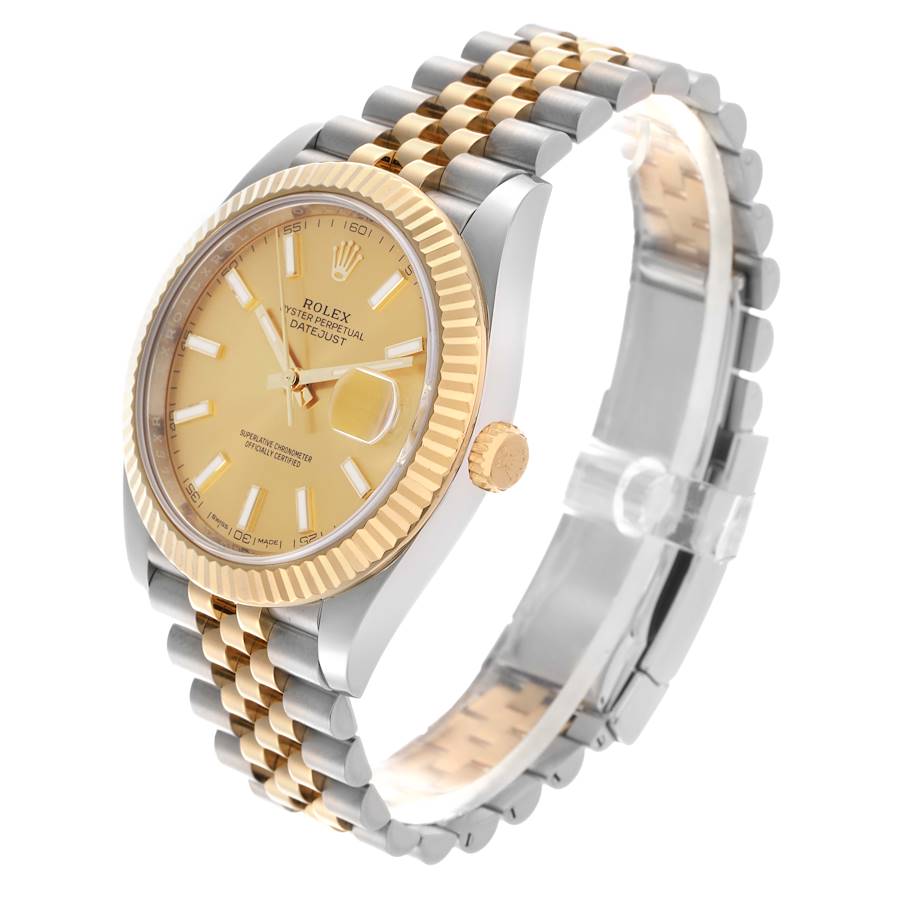 Rolex Datejust 41mm Fluted Champagne Dial Jubilee Steel Gold 126333